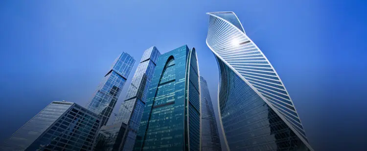 Вид на небоскребы международного делового цента Москва сити