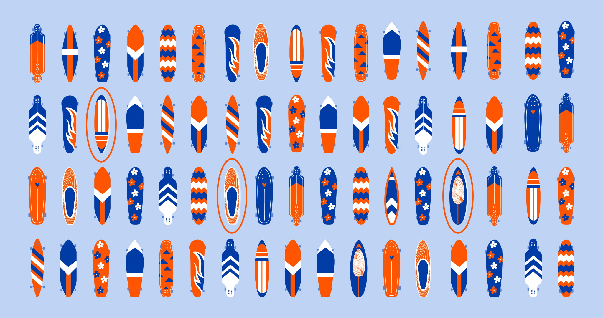 Ответ к головоломке «Найдите три надутых сапборда среди скейтов»