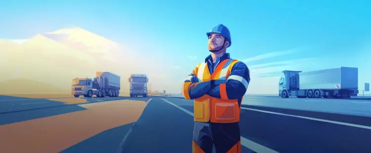 Нефтедорожник на фоне строящейся автодороги