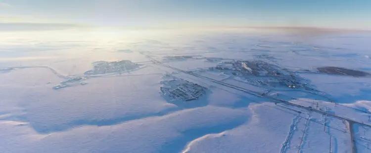 Вид на Восточно-Мессояхское месторождение — самый северный материковый нефтепромысел России