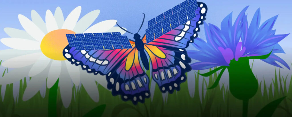 Гигантская бабочка с солнечными панелями на крыльях