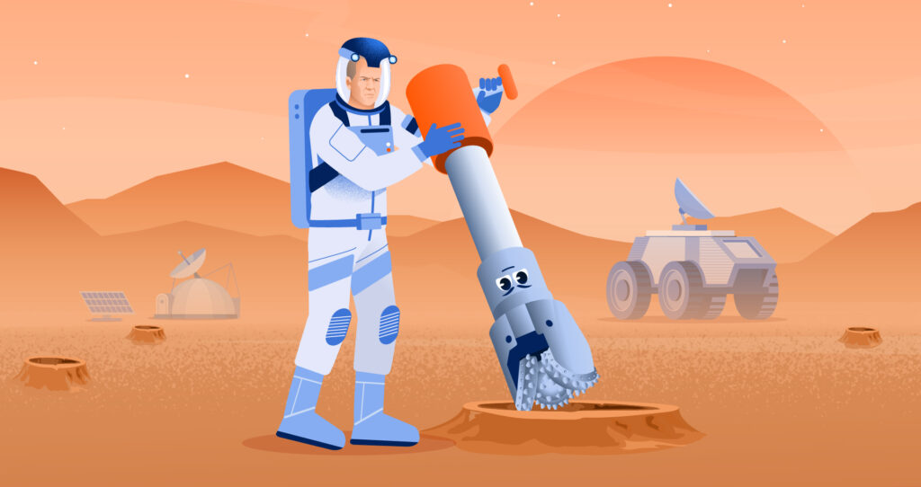 Брюс Уиллис бурит на Марсе