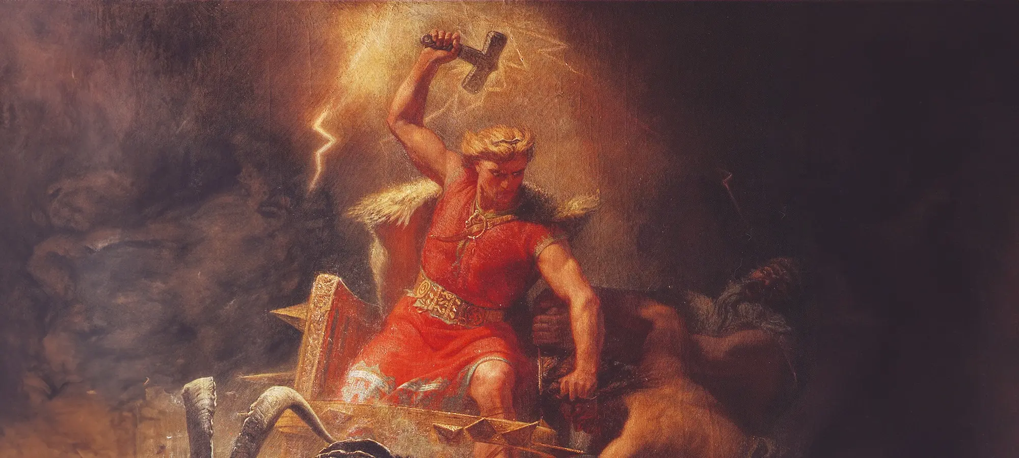 «Битва Тора с великанами», художник Мортен Эскиль Винге (1872 год)