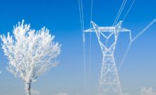 ЛЭП в морозный день
