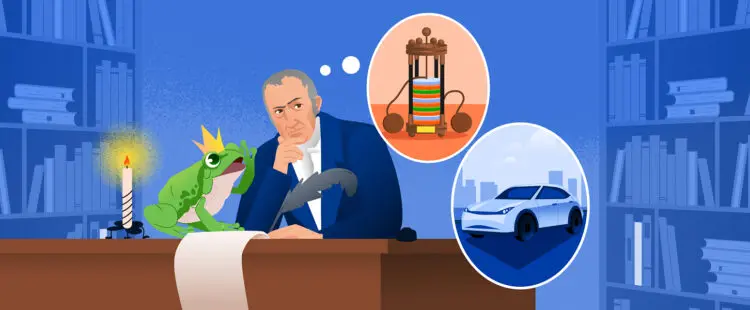 Царевна-лягушка нашептывает Алессандро Вольта визионерские идеи