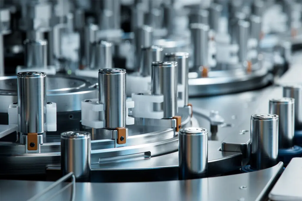 Литий-ионные аккумуляторы в процессе производства. Фото: iStock