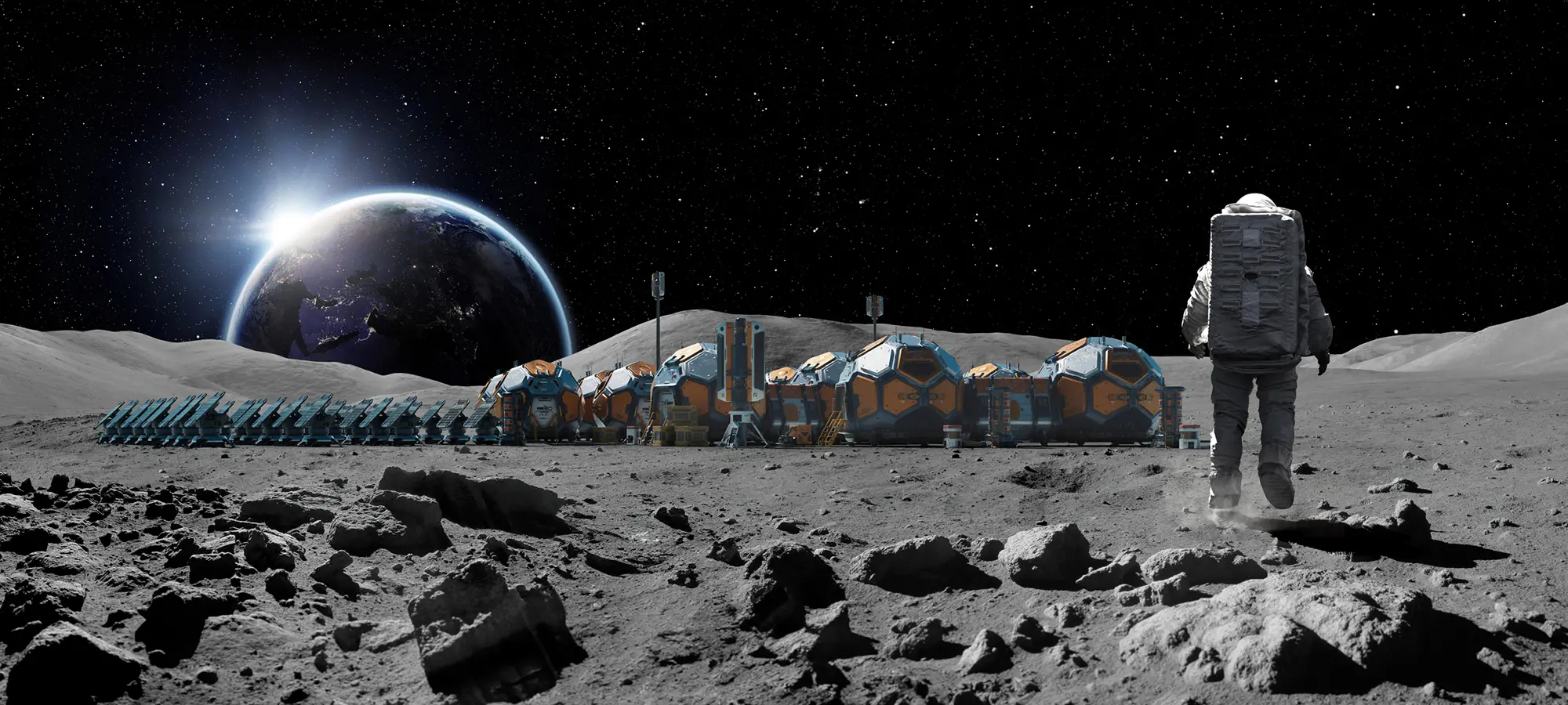 Космонавт на лунной базе