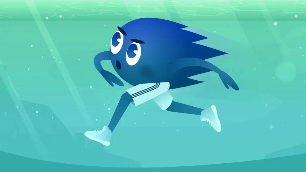 Электрон бежит в водной среде