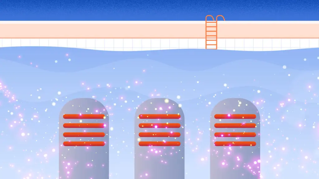 Множественные случаи черенковского излучения на дне бассейна с отработанным атомным топливом