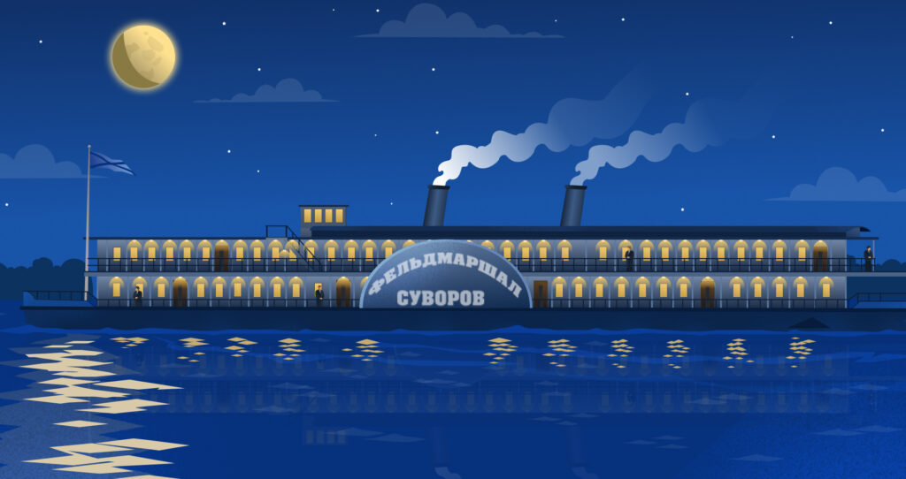 Пароход «Фельдмаршал Суворов» на Волге