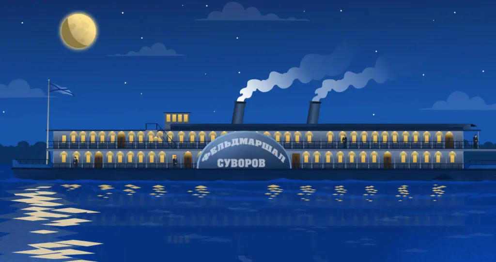 Пароход «Фельдмаршал Суворов» на Волге